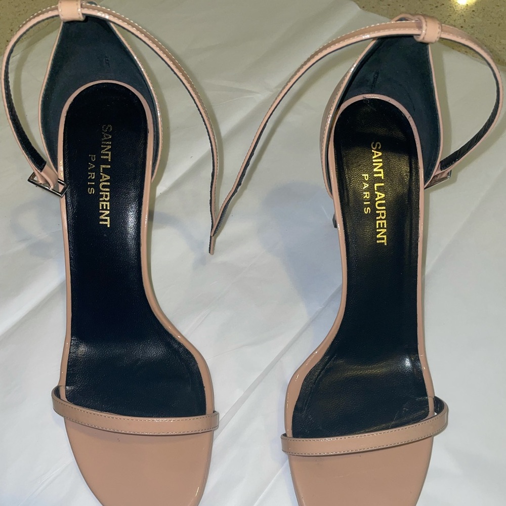 YSL Sexy Strap Heels Beige
